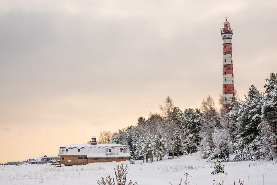осиновецкий маяк зимой