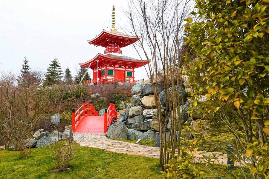 пагода в японском саду галицкого