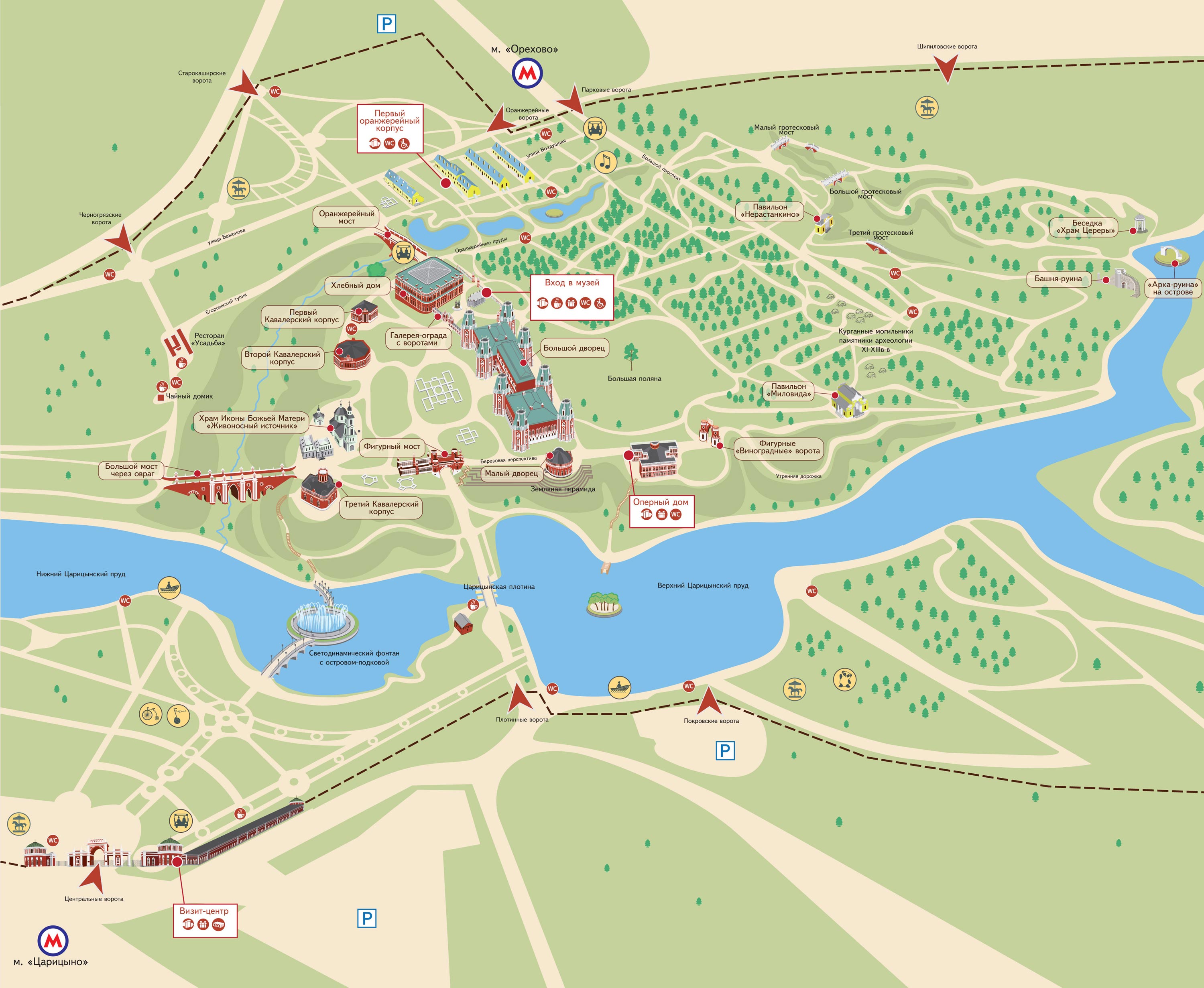 карта парка царицыно