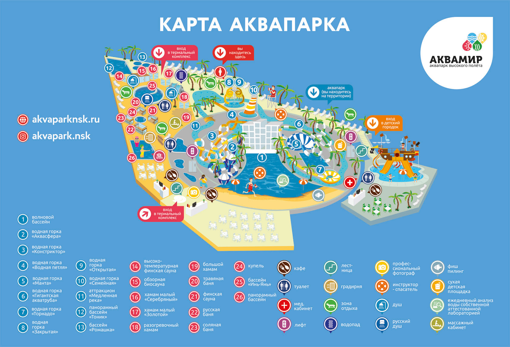 схема аквапарка в новосибирске